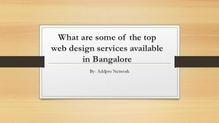 What are some of the top web design services available in Bangalore