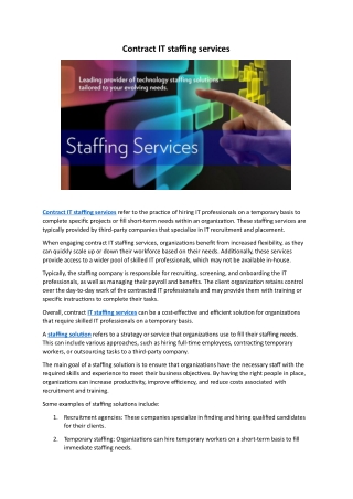 Contract it staffing | V2Soft