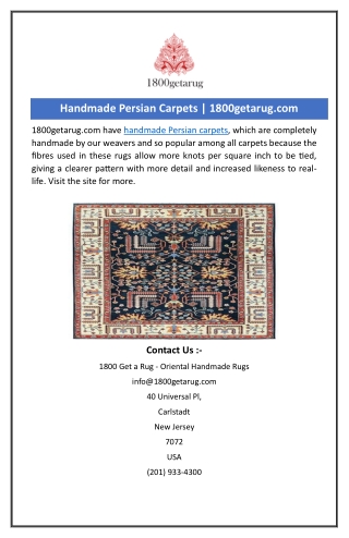 Handmade Persian Carpets | 1800getarug.com