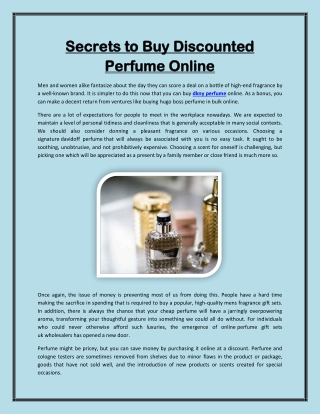 Secrets to Buy Discounted Perfume Online