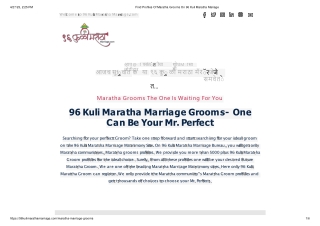 96 Kuli Maratha Marriage Grooms- One Can Be Your Mr. Perfect