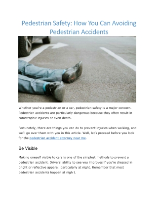 Pedestrian accident attorney near me