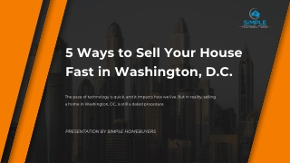 5 Ways to Sell Your House Fast in Washington, D.C.