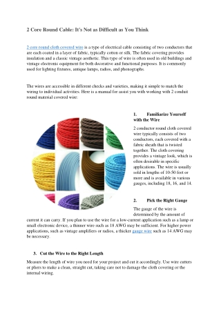 2 Core Round Cable