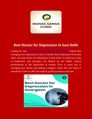 Best Doctor for Depression in East Delhi