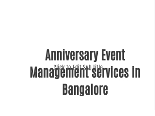 Anniversary Event Management services in Bangalore