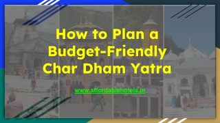 How to Plan a Budget-Friendly Char Dham Yatra