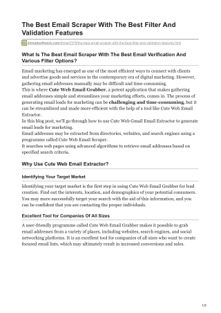 1The Best Email Scraper With The Best Filter And Validation Features