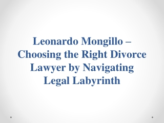 Leonardo Mongillo – Choosing Right Divorce Lawyer by Navigating Legal Labyrinth