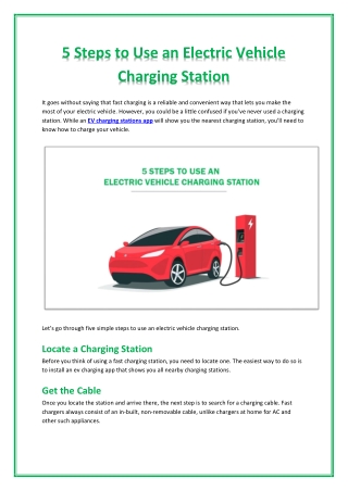 5 Steps to Use an Electric Vehicle Charging Station