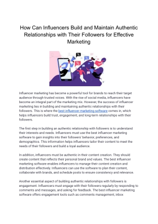 How Can Influencers Build and Maintain Authentic Relationships with Their Followers for Effective Marketing