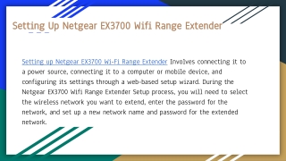 Setting Up Netgear EX3700 Wifi Range Extender