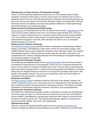 Osteosarcoma vs Ewing sarcoma: A Comparative Analysis