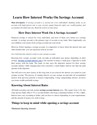 Learn How Interest Works On Savings Account (1)