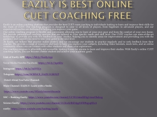 Eazily is best online cuet coaching Free