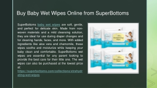 Buy Baby Wet Wipes Online at Best Price
