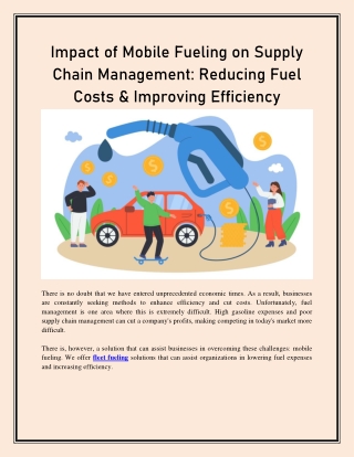 Impact of Mobile Fueling on Supply Chain Management