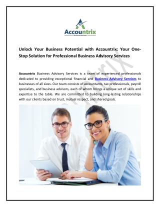 Business Advisory Services