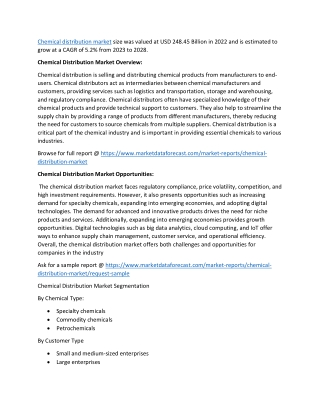 CHEMICAL DISTRIBUTION MARKET