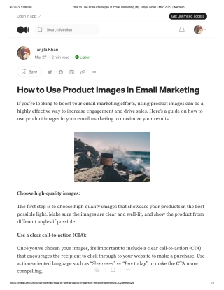 How to Use Product Images in Email Marketing _ by Tanjila Khan _ Mar, 2023 _ Medium