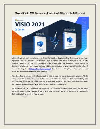 Microsoft Visio 2021 Standard vs. Professional: What are the Differences?