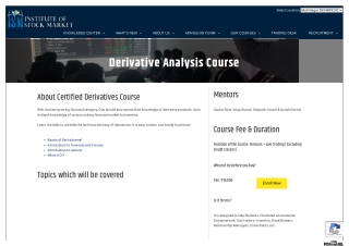 Derivative Analysis Course | Derivative Analysis Course in Delhi