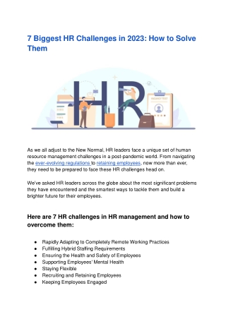 7 Biggest HR Challenges in 2023_ How to Solve Them