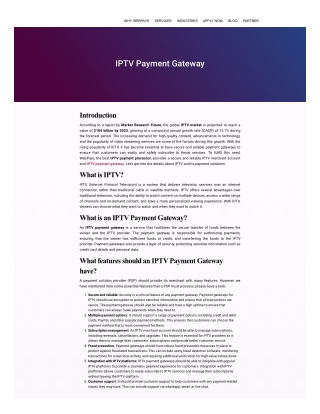 IPTV Payment Gateway
