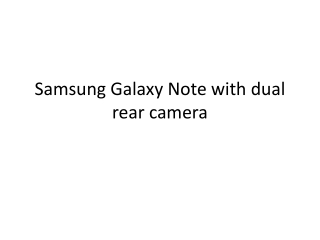 Samsung Galaxy Note with dual rear camera