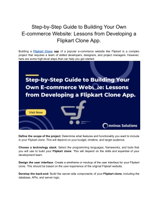 Step-by-Step Guide to Building Your Own E-commerce Website_ Lessons from Developing a Flipkart Clone