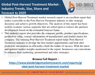 Post-Harvest Treatment Market- Agricultural & Animal feed