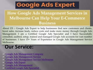 How Google Ads Management Services in Melbourne Can Help Your E-Commerce Business