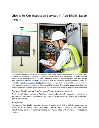 inspection services in Abu Dhabi