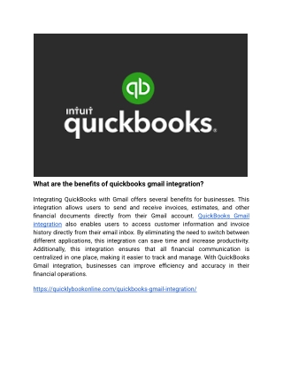 What are the benefits of quickbooks gmail integration