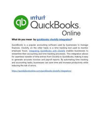 What do you mean  by quickbooks clockify integration