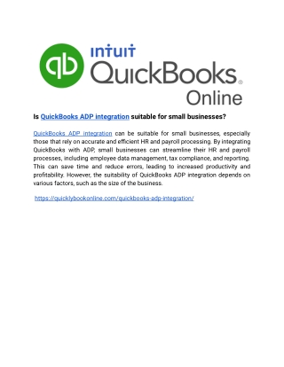 Is QuickBooks ADP integration suitable for small businesses