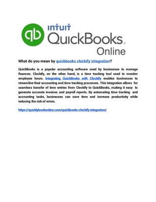 What do you mean  by quickbooks clockify integration