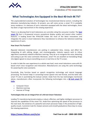 What Technologies Are Equipped in the Best 40-Inch 4K TV?