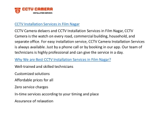 CCTV Installation Services in Film Nagar