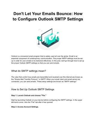 Don't Let Your Emails Bounce_ How to Configure Outlook SMTP Settings