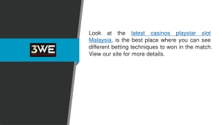 Look At The Latest Casinos Playstar Slot Malaysia