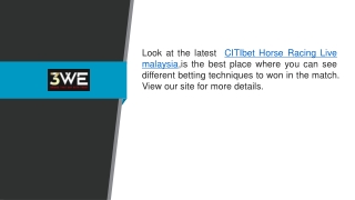 Citibet Horse Racing Live Malaysia Is An Amazing Betting Site