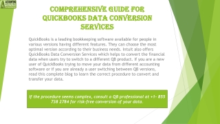 A complete guide about QuickBooks Data Conversion Services