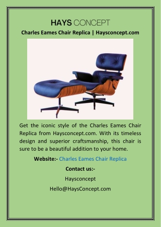 Charles Eames Chair Replica  Haysconcept