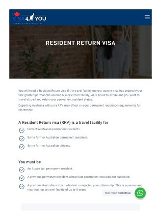 Resident Return Visa Consultant