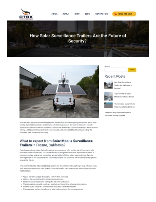 How Solar Surveillance Trailers Are the Future of Security