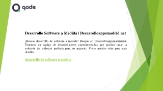 Desarrollo Software a Medida  Desarrolloappsmadrid.net