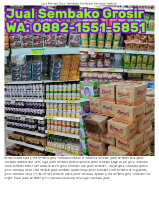 O88ᒿ·1551·5851 (WA) Grosir Sembako Godean Berapa Modal Usaha Grosir Sembako