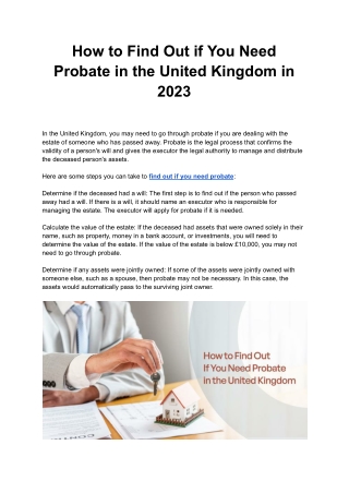 How to Find Out if You Need Probate in the United Kingdom in 2023