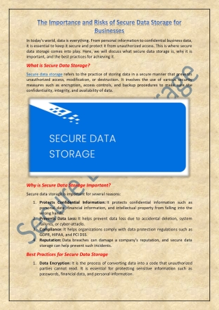 The Importance and Risks of Secure Data Storage for Businesses